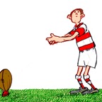Footballer  kick